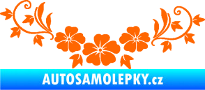 Samolepka Květina dekor 045 levá ibišky Fluorescentní oranžová