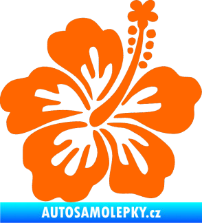 Samolepka Kytička 001 pravá ibišek Fluorescentní oranžová