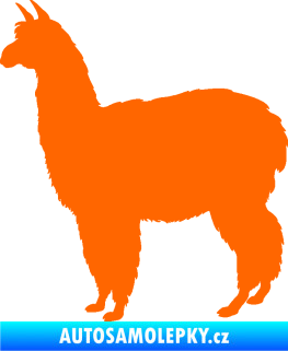 Samolepka Lama 002 levá alpaka Fluorescentní oranžová