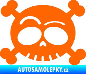 Samolepka Lebka 003 pravá Fluorescentní oranžová