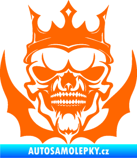 Samolepka Lebka 024 s korunou Fluorescentní oranžová