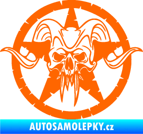 Samolepka Lebka 039 levá army hvězda Fluorescentní oranžová