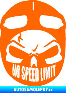 Samolepka Lebka 043 motorkář Fluorescentní oranžová