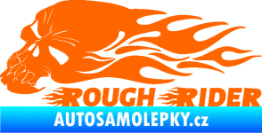 Samolepka Lebka 051 levá rough rider Fluorescentní oranžová