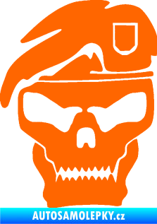 Samolepka Lebka army levá Fluorescentní oranžová