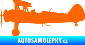 Samolepka Letadlo 020 levá Boeing Stearman model 75 biplane Fluorescentní oranžová
