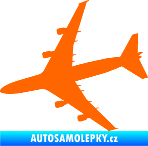 Samolepka letadlo 023 levá Jumbo Jet Fluorescentní oranžová