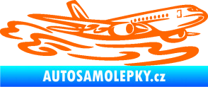 Samolepka Letadlo 026 pravá v oblacích Fluorescentní oranžová