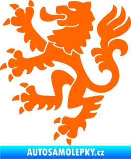 Samolepka Lev heraldika 001 levá Český lev Fluorescentní oranžová