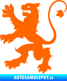 Samolepka Lev heraldika 002 levá Fluorescentní oranžová