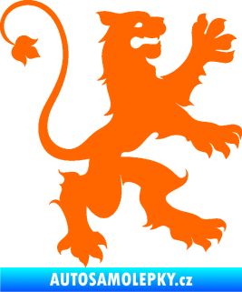 Samolepka Lev heraldika 002 pravá Fluorescentní oranžová
