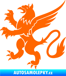 Samolepka Lev heraldika 003 levá Fluorescentní oranžová