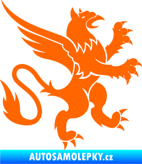 Samolepka Lev heraldika 003 pravá Fluorescentní oranžová