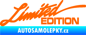 Samolepka Limited edition 011 nápis Fluorescentní oranžová