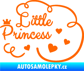 Samolepka Little princess nápis Fluorescentní oranžová