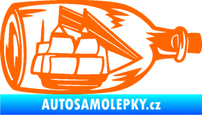 Samolepka Loď v láhvi 001 pravá Fluorescentní oranžová