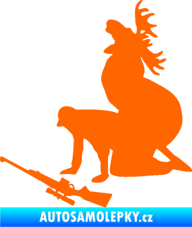Samolepka Los a lovec levá Fluorescentní oranžová