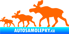 Samolepka Losí rodinka levá Fluorescentní oranžová
