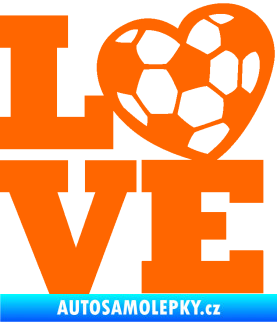 Samolepka Love fotbal Fluorescentní oranžová