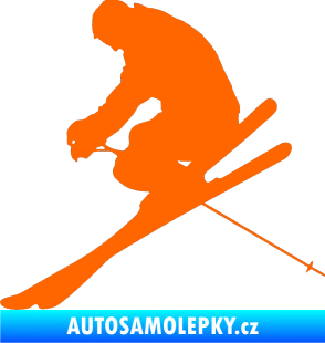 Samolepka Lyžař 005 levá Fluorescentní oranžová