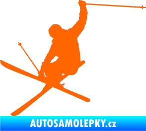 Samolepka Lyžař 024 levá Fluorescentní oranžová