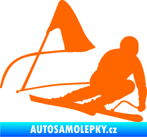 Samolepka Lyžař 025 pravá Fluorescentní oranžová