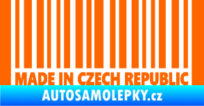 Samolepka Made in Czech republic čárový kód Fluorescentní oranžová