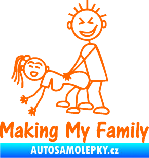 Samolepka Making my family levá Fluorescentní oranžová