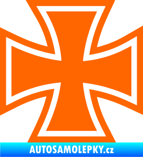 Samolepka Maltézský kříž 001 Fluorescentní oranžová