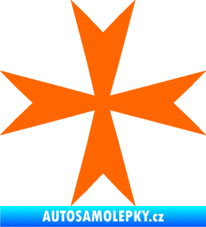 Samolepka Maltézský kříž 002 Fluorescentní oranžová