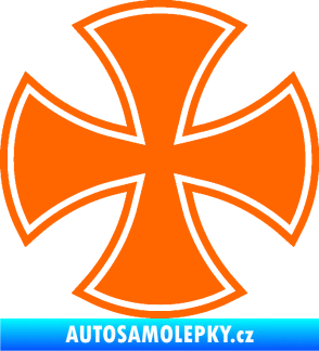 Samolepka Maltézský kříž 003 Fluorescentní oranžová