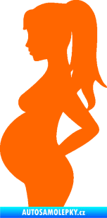 Samolepka Maminka v autě 002 levá silueta těhulka Fluorescentní oranžová