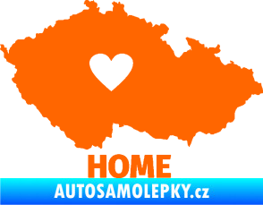 Samolepka Mapa České republiky 004 home Fluorescentní oranžová