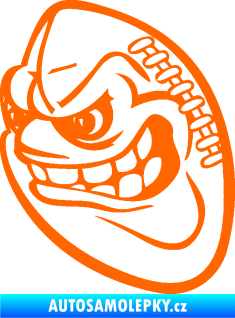 Samolepka Míč na americký fotbal 001 levá s obličejem Fluorescentní oranžová