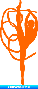 Samolepka Moderní gymnastika 002 levá gymnastka se stuhou Fluorescentní oranžová