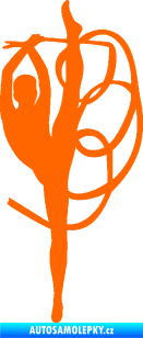 Samolepka Moderní gymnastika 002 pravá gymnastka se stuhou Fluorescentní oranžová
