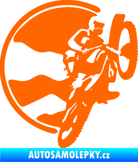Samolepka Motokros 002 pravá Fluorescentní oranžová