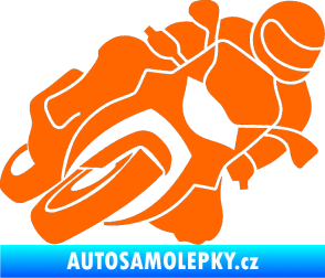 Samolepka Motorka 001 pravá silniční motorky Fluorescentní oranžová