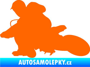 Samolepka Motorka 005 levá motokros Fluorescentní oranžová