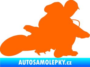Samolepka Motorka 005 pravá motokros Fluorescentní oranžová