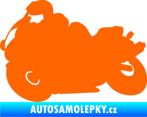Samolepka Motorka 006 levá silniční motorky Fluorescentní oranžová