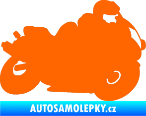Samolepka Motorka 006 pravá silniční motorky Fluorescentní oranžová