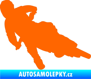 Samolepka Motorka 023 pravá motokros Fluorescentní oranžová