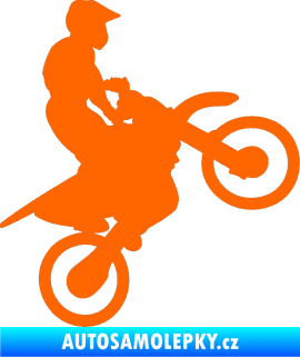 Samolepka Motorka 024 pravá motokros Fluorescentní oranžová
