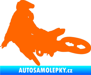 Samolepka Motorka 028 levá motokros Fluorescentní oranžová