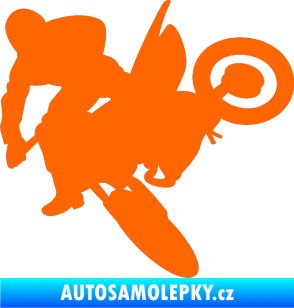 Samolepka Motorka 033 levá motokros Fluorescentní oranžová