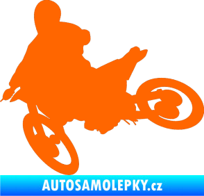 Samolepka Motorka 034 levá motokros Fluorescentní oranžová