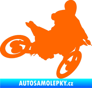 Samolepka Motorka 034 pravá motokros Fluorescentní oranžová