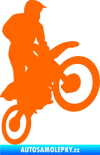 Samolepka Motorka 035 pravá motokros Fluorescentní oranžová