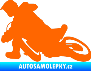 Samolepka Motorka 039 levá motokros Fluorescentní oranžová